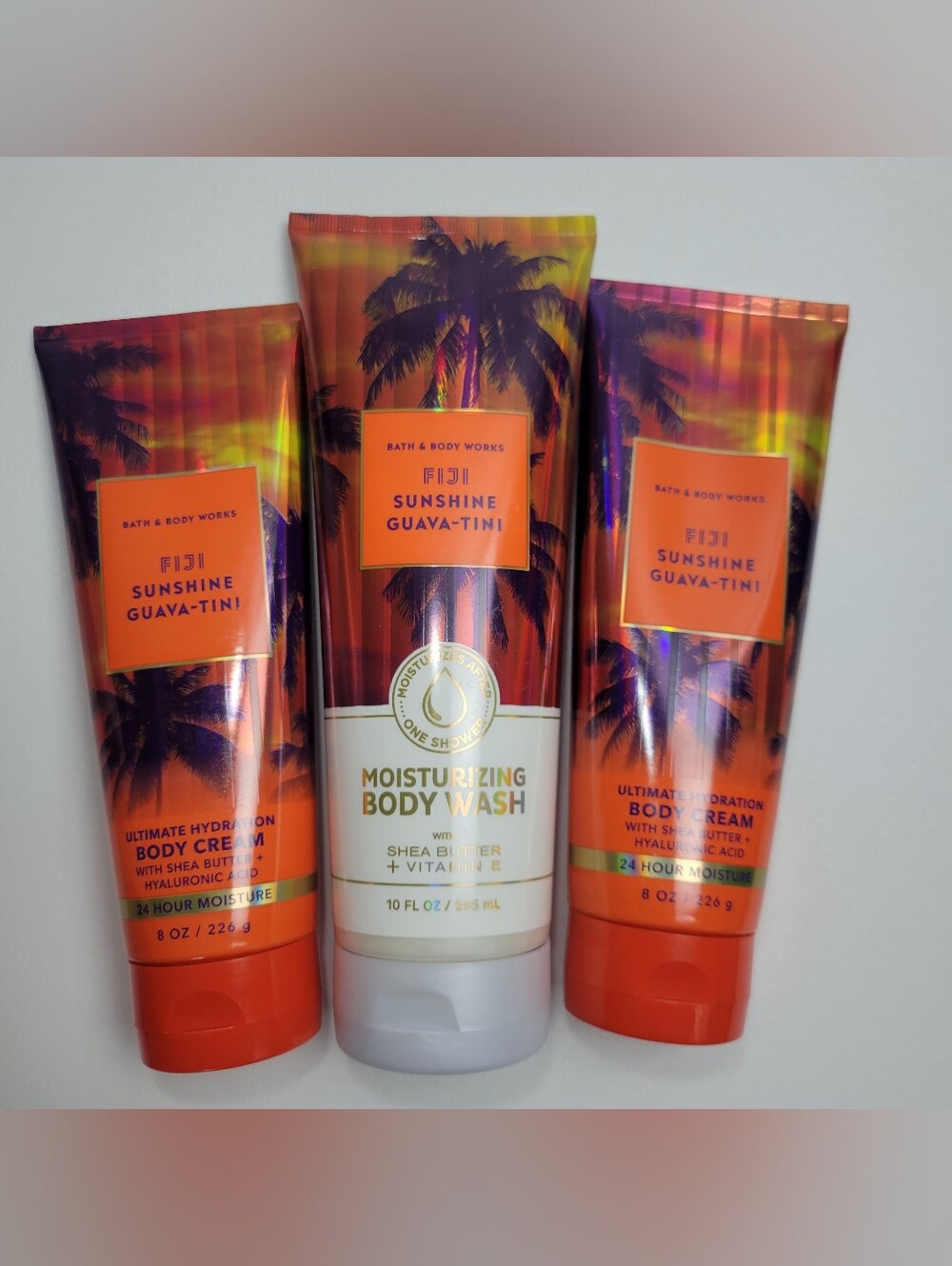 Bath & Body Works fiji sunshine guava-tini 3 Pc BBW Set Body Cream & Body Wash